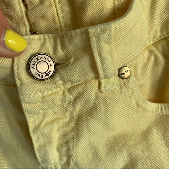 Alexander McQueen Butter Yellow High Rise Jeans, Size 38/25/2 - Picture 6 of 13